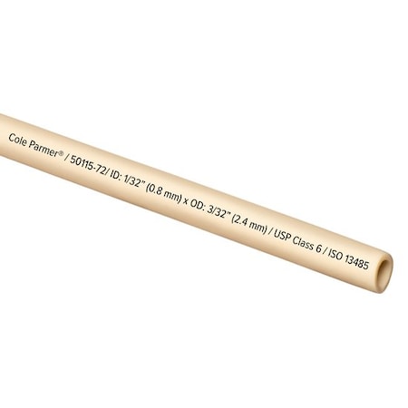 Cole Parmer TPV Tubing, Tan Opaque, 1/32in ID x 3/32in OD; 50 Ft CP-EJP.5-1.5
